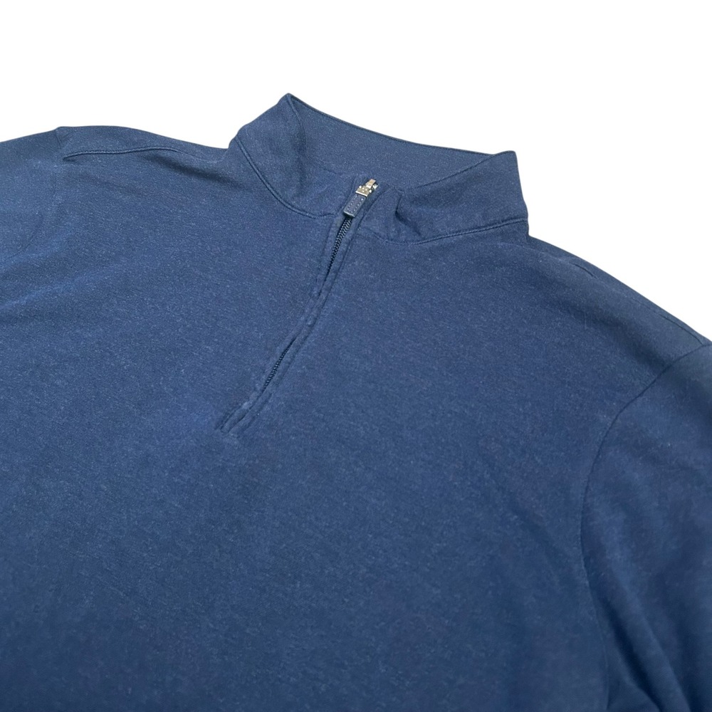 Mizzen Main Sweater Mens Large Blue ProFlex Quarter Zip Comfort Stretch Pullover